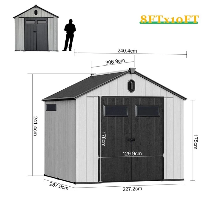 8x10 Plastic Garden Shed With Floor factory